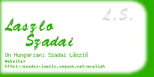 laszlo szadai business card